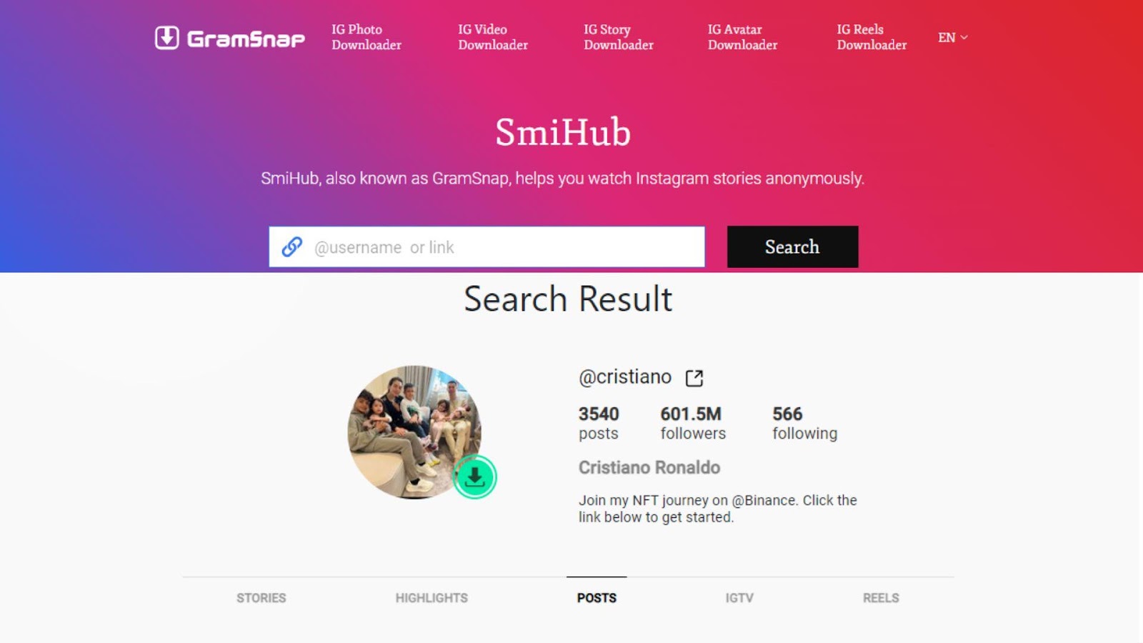 How to View and Download Instagram Content from Smihub?